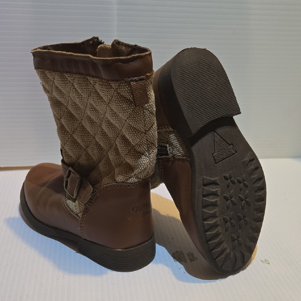 OshKosh B'gosh Brown Quilted Girls' Buckle Mid-Calf Boots